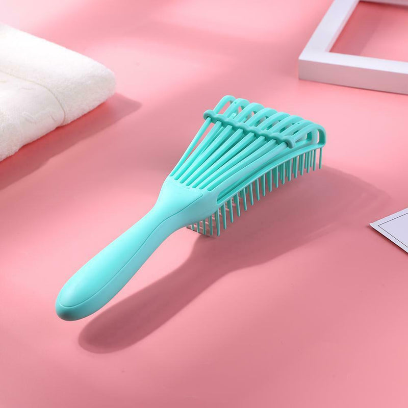 Women Hair Scalp Massage Comb Wet Curly Hairdress Styling Hairbrush (Green) A