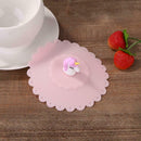 Food Silicone Cup Cover Fruit Heat-resistant Seal Lid Kitchen Tool (Pink) A