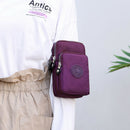 Women Nylon Messenger Bag Arm Pack Sports Small Mobile Phone Pouch (Purple)