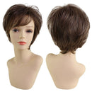 Fashion Short Medium Wigs Brown Straight Wavy Women Full Fluffy Hair Synthetic