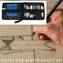 Zipper Pencil Case Sketch Brush 33pcs Set Art Painting Box Student Supply A