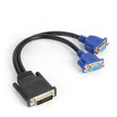 DVI-I 24+5 Pins Male to Dual VGA Female Monitor Adapter Y-Splitter Cable