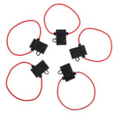 5pcs 16AWG Car Inline Blade Fuse Holder Waterproof Cap Circuit Protection