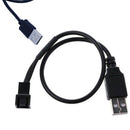 Black usb 2.0A male to 4-pin connector adapter cable for 5v computer pc fan  Z