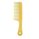 Wide Tooth Plastic Handle Hair Comb Anti-Static Hairdressing Combs (Yellow)