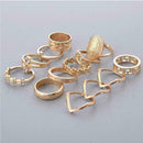 13x Mujer Golden Crystal Turtle Finger Rings Knuckle Midi Ring Sets Boho Q7 Y2W3