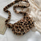 Fashion Leopard Print Crossbody Bag Women Plush Autumn Winter Pouch (Brown)