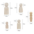 40Pcs Unpainted Natural Blank Wood People Shape Ornaments Party Wedding Wooden