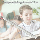 15cm Transparent Straight Ruler Triangular Scale Stationery Measuring Tools New