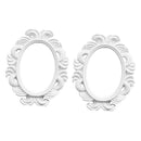 2pcs White Oval Baroque Picture Frame Card Holder Photo Frame Decoration