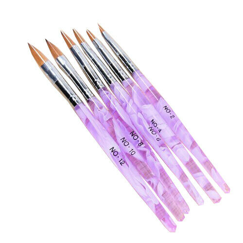 6 Pieces Acrylic Nail Art Brush, Pen Nail Brush for Nail Art Manicure Tool,