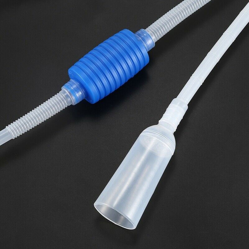 Aquarium Water Change Clean Gravel Siphon Pump Vacuum Pipe, Clear/Blue