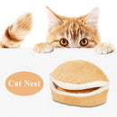 Soft Cat Waterproof Nest Washable Pet Cute Hamburger Bed Kennel Mat (Beige)