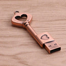 4GB Flash Drive USB 2.0 Heart Key Shape U-Disk Drive for Computer