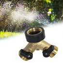 2-Way Metal Y Connector Garden Connector Hose Splitter Shut Valves off N0R2