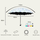 Simple Flowers 3 Folding Anti UV Umbrella Manual Open Sunny Rainy Umbrellas
