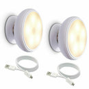 2x Motion Sensor Night Light, Detachable Magnet Base, USB Rechargeable LED,