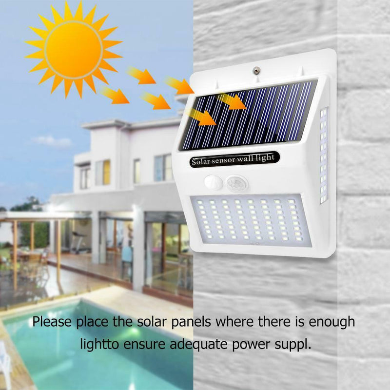 2pcs 100LED Three-sided Solar Motion Sensor Wall Light Outdoor Garden Lamp