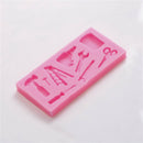 Scissor Button Sewing Designer Silicone Mould Wedding Cake Border Fondant Decor
