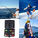 187 Pieces Fishing Accessories Kits Jig Hooks Fishing Set with Tackle Box
