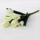 9 Heads Artificial Real Touch Tulips Flower Bouquet Home Room or Birthday G V2Z8