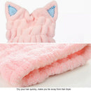 Cute Cat Microfiber Solid Quickly Dry Hair Hat Womens Girls Ladies Cap Bath