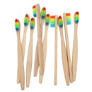 1 PC Colorful Head Bamboo Toothbrush Environment Rainbow Bamboo Toothbrush