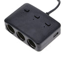 1200mA Dual USB Three Sockets Cigarette Lighter Splitter Adapter Car Charger New