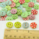 Mixed Wooden Buttons Bulk for Crafts Button Round Colorful Painting Button B2L5