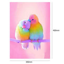 5D DIY Full Drill Diamond Painting Pink Bird Cross Stitch Embroidery Mosaic