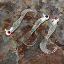 17pcs Fishing Lure Lead Jig Head Hook Grub Worm Soft Baits Shads Silicone