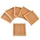 12X Natural Bamboo Teacup Square Saucer Tea Cup Hand Tray Craft Pad Mat 100 P9G2