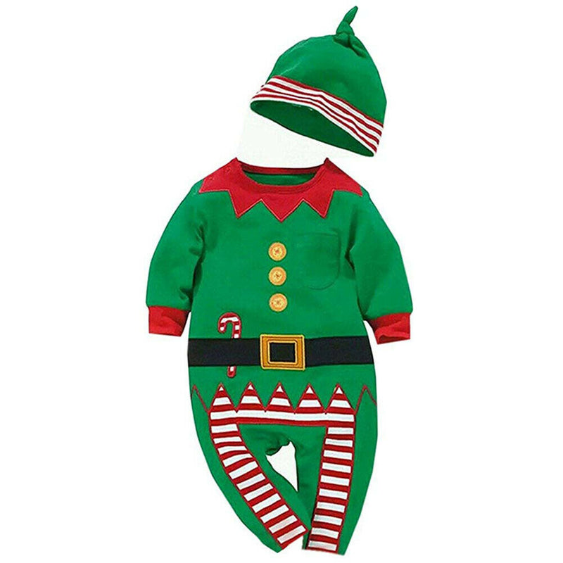 Baby Boys Girls Overalls Romper Christmas costume Clothing Sets with Hat Gr V6C3