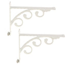 2Pcs L Shaped Wall Mounted Shelf Bracket Metal Hanging Holder White 15x20cm