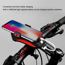 Bicycle Power Bank Phone Rack Holder w/Headlight Speaker (Red 4000mAh)