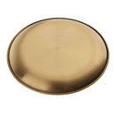 2 Pieces Stainless Steel Salad Fruit Dinner Plate Round Golden Dish 20cm