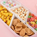 Fruits Nuts Plate with Lid Seal Detachable Multi Sectional Sub Grid Plastic