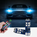 Multi-Color RGB 168 194 T10 LED Bulb w/RF Remote Control Fit Car Parking Lights
