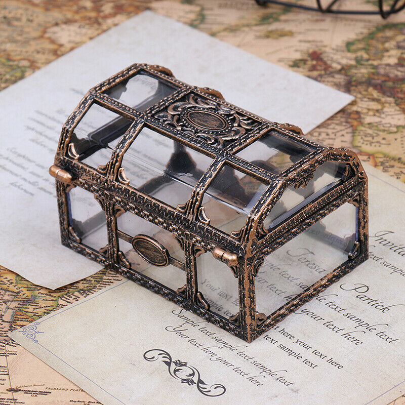 Plastic Storage Box Transparent Pirate For Pirate Crystal Gem Treasure Box  BX
