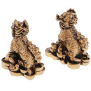 Set Of 2Pcs Bronze Chi Lin/Qi Lin Wealth Prosperity