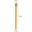 10pcs Titanium Ceramic Glass Drill Bit Tungsten Carbide Cross Spear Head Dr V8F3