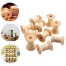 100 Pieces Wooden Empty Spools for Wire Thread Bobbins Cord Coils 15 x 13mm