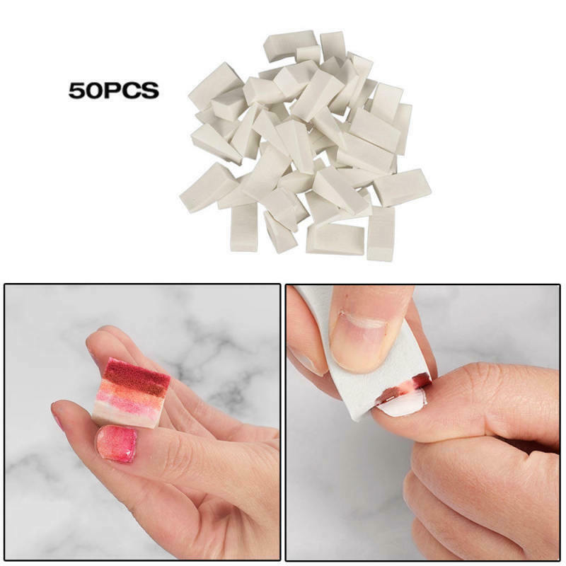 50pcs Nail Art Sponge Stamp Stamping Polish Template Transfer DIY Manicure Tools