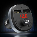 Car FM Transmitter BT4.2 Wireless 2.1A Quick Charge USB Charger MP3 Player Black