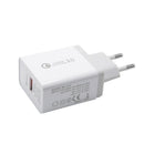 EU Plug QC3.0 USB Charger Square Wall Phone Tablet Charging Adapter (White) A