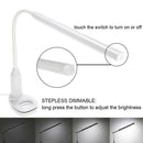 LED Lamp Clip On Book Reading Light Touch Control Brightness Adjustable