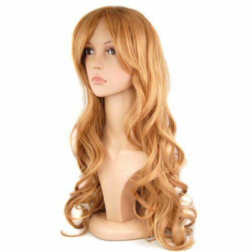 28 Inches Wig Light Brown + Wig Cap X6A7