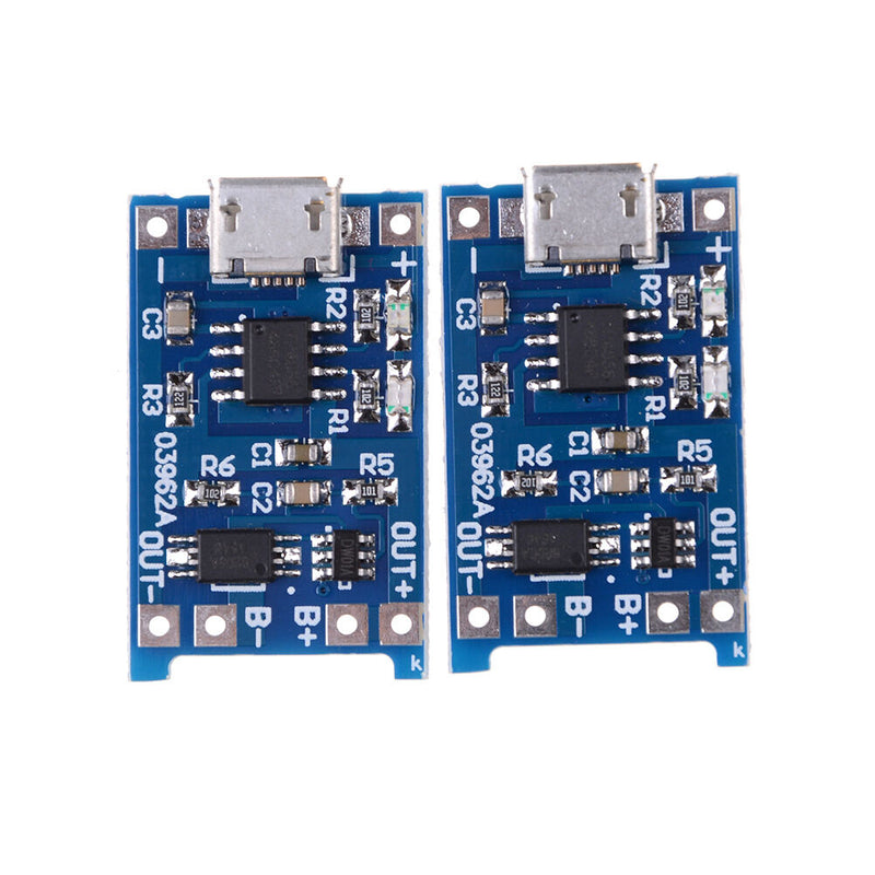 2Pcs/set 5V Micro USB 1A 18650 Lithium Battery Charging Board Charger Module  Kw