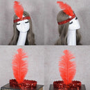 Headband Sequin Showgirl Elastic Feather Costume Headpiece Headband One siz N1C1