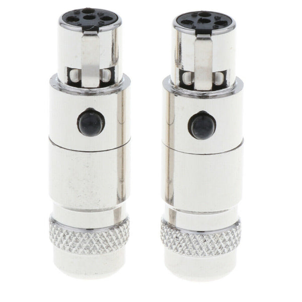 1 Pair(2 Packs) 4-Pin Mini XLR 5mm Socket Head Female Audio Jack Connector Set